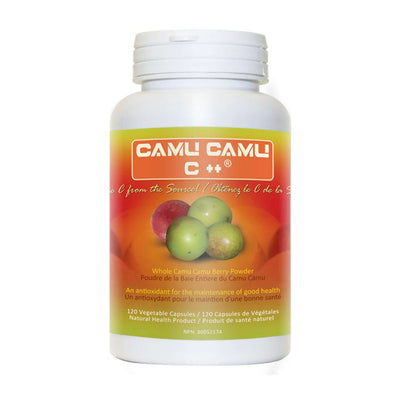 Camu Camu C++ supplement bottle, boosts strengthen and immune system, 120 vegetable capsules.