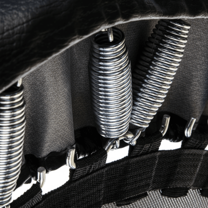 Close-up of the springs of the Cellerciser Rebounder, showcasing triple-tiered cellular rebounding and lymphatic support.