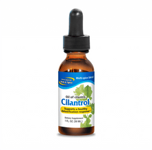 Bottle of Cilantrol - Mountain Grown Cilantro Oil for detoxification support, 1 oz (30 mL) dietary supplement.