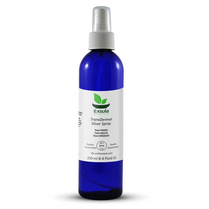 Exsula Trans-Dermal Silver Spray, a Professional Grade Immune Defense for enhanced health and strength in a convenient bottle.