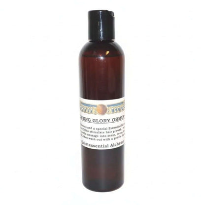 Brown bottle of Crowning Glory ORMUS with white label on a white background