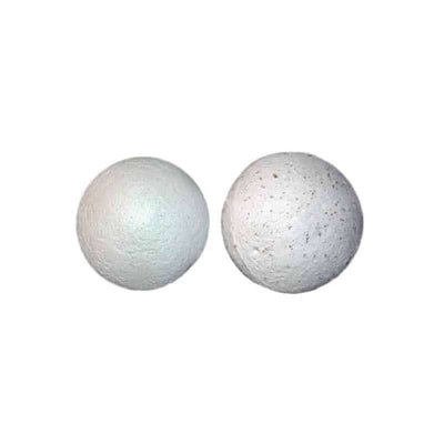 Two Crystal Pearls Sparkly balls displayed side by side, showcasing their textured surface for water purification applications.