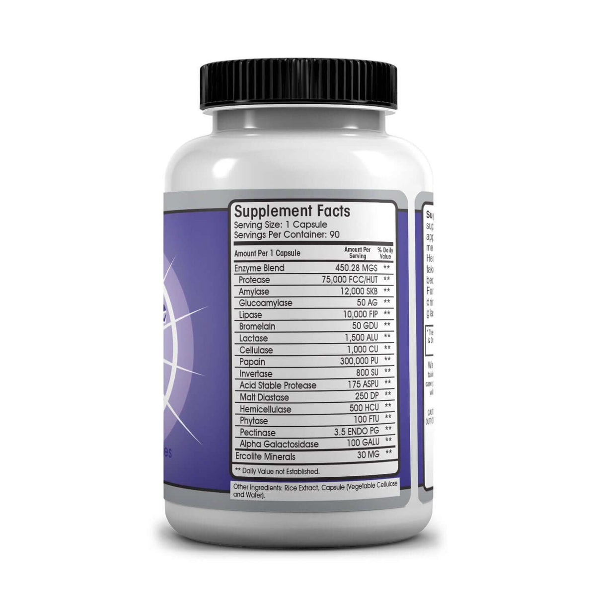 Supplement facts for Digestive Enzymes MF featuring enzymes for lactose sensitivity by Allegany Nutrition.