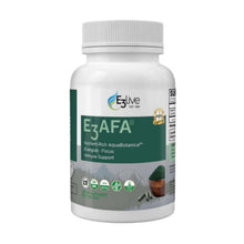 E3 AFA supplement bottle, helps nourish and cleanse your body with nutrient-rich ingredients.