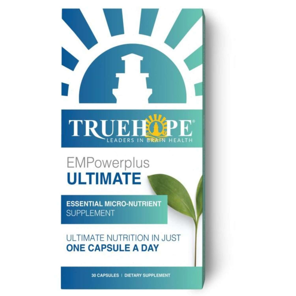 TrueHope EMPowerplus Ultimate supplement packaging on a white background
