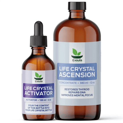 Exsula Superfoods Ascension and Activator bottles for Liquid Elements for Pineal Gland support.