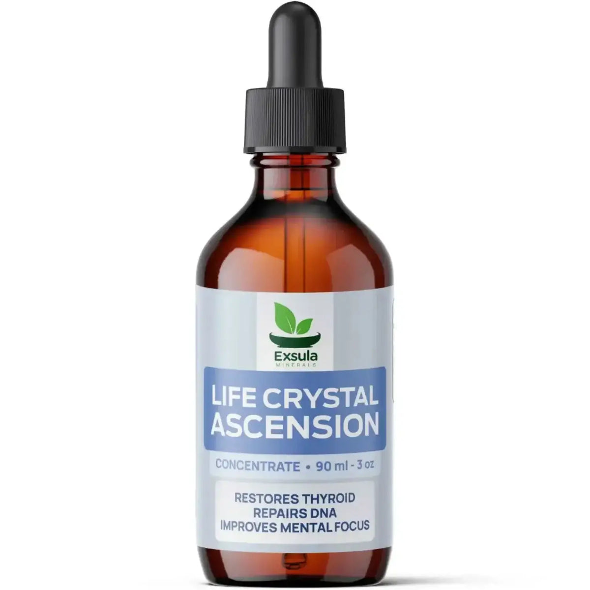 Liquid Elements for Pineal Gland - Exsula Life Crystal Ascension concentrate in a glass dropper bottle.