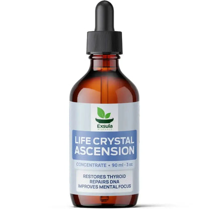 Liquid Elements for Pineal Gland - Exsula Life Crystal Ascension concentrate in a glass dropper bottle.