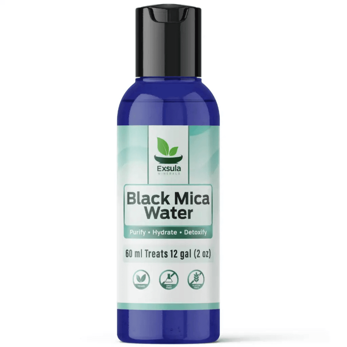 Black Mica Water by Exsula, Biotite Ionic Sulfate Mineral Extract, purifies and detoxifies drinking water.