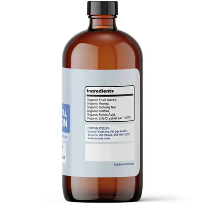 Ascension - Liquid Elements for Pineal Gland ingredients label on an amber bottle showing organic components.