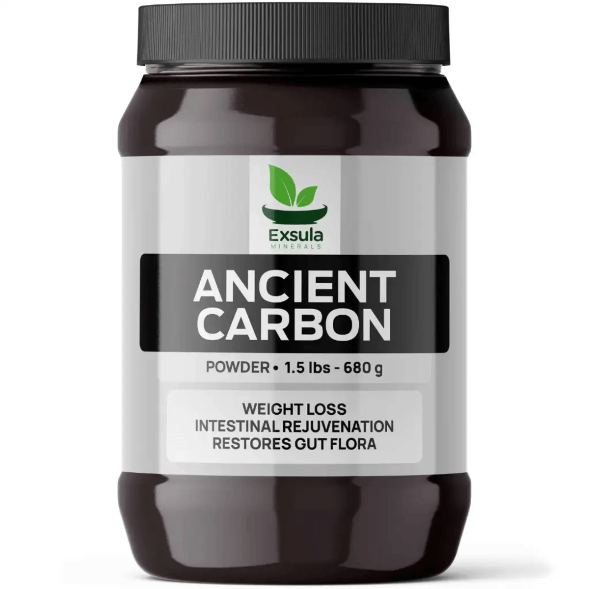 Exsula Minerals Ancient Carbon - Bioavailable Ancient Carbonaceous Matrix, 1.5 lbs powder for weight loss and gut health.