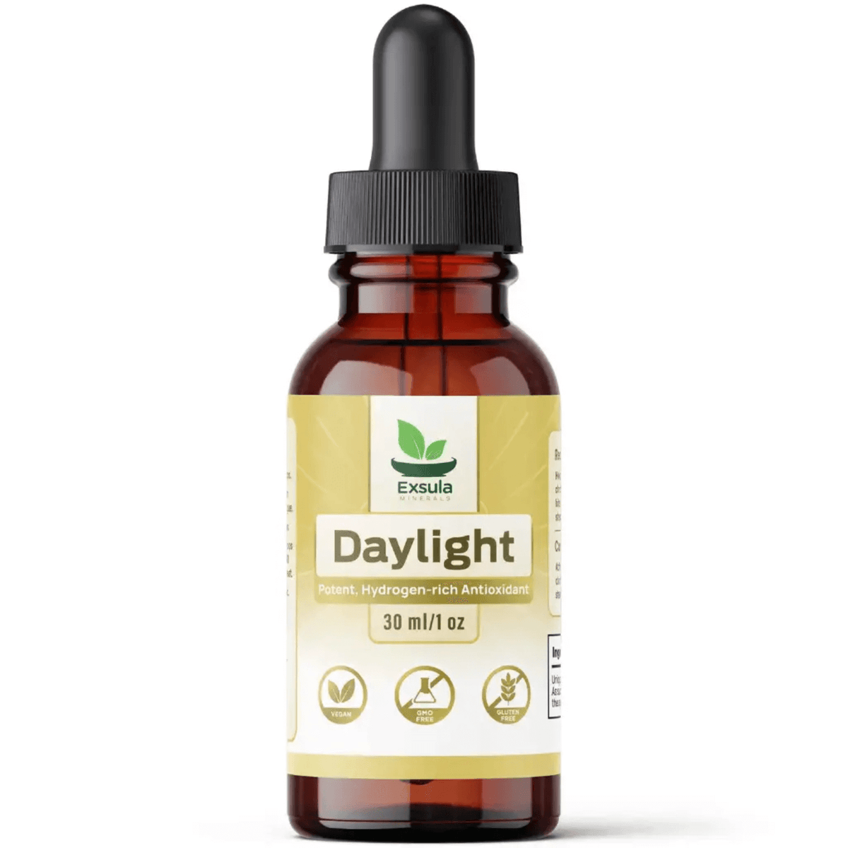 Daylight Molecular Hydrogen Mineral Supplement in a dropper bottle for antioxidant support.