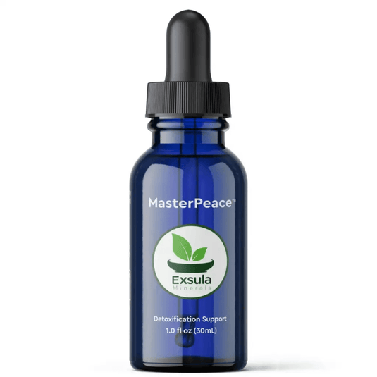 MasterPeace Zeolite Detox Supplement bottle for detoxification support, 1.0 fl oz (30mL)