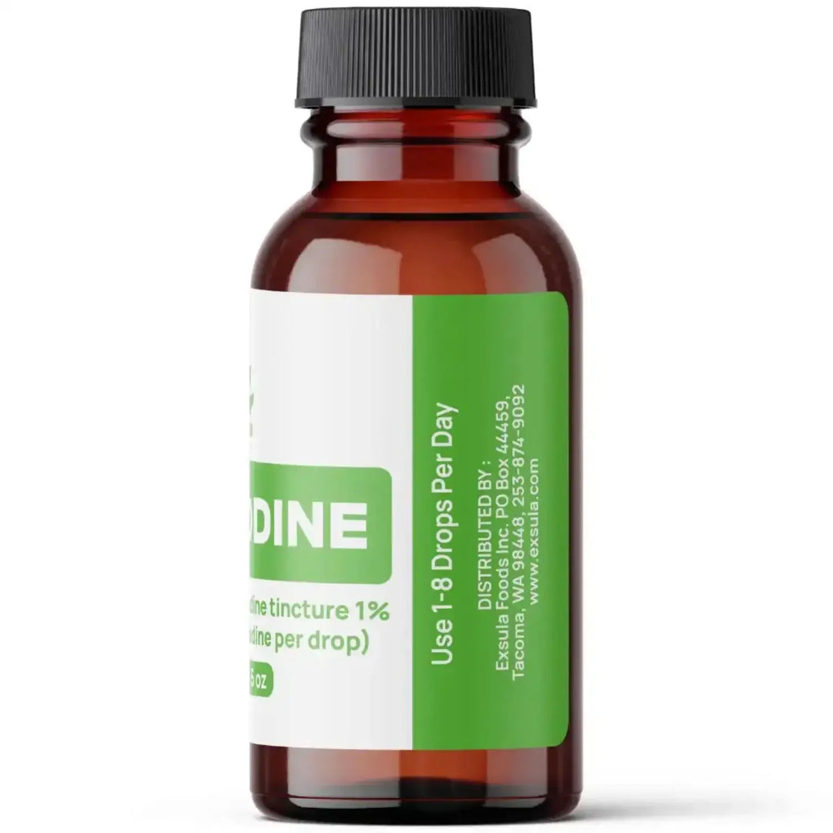 Thyrodine nascent iodine tincture bottle for thyroid support with 1% atomic iodine.