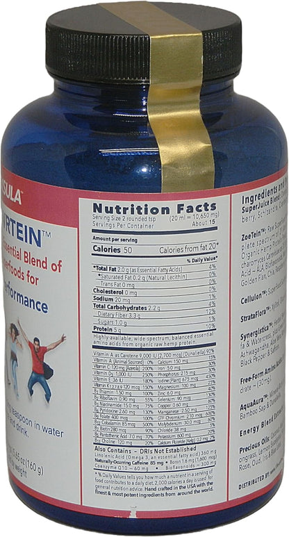 PowrSlim Lean Muscle Optimization Formula protein supplement bottle with nutrition facts on the label.