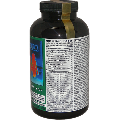 Bottle of Exsula Superfoods Premium Raw Botanical Brain Tissue Nutrients with nutrition facts and ingredient details.