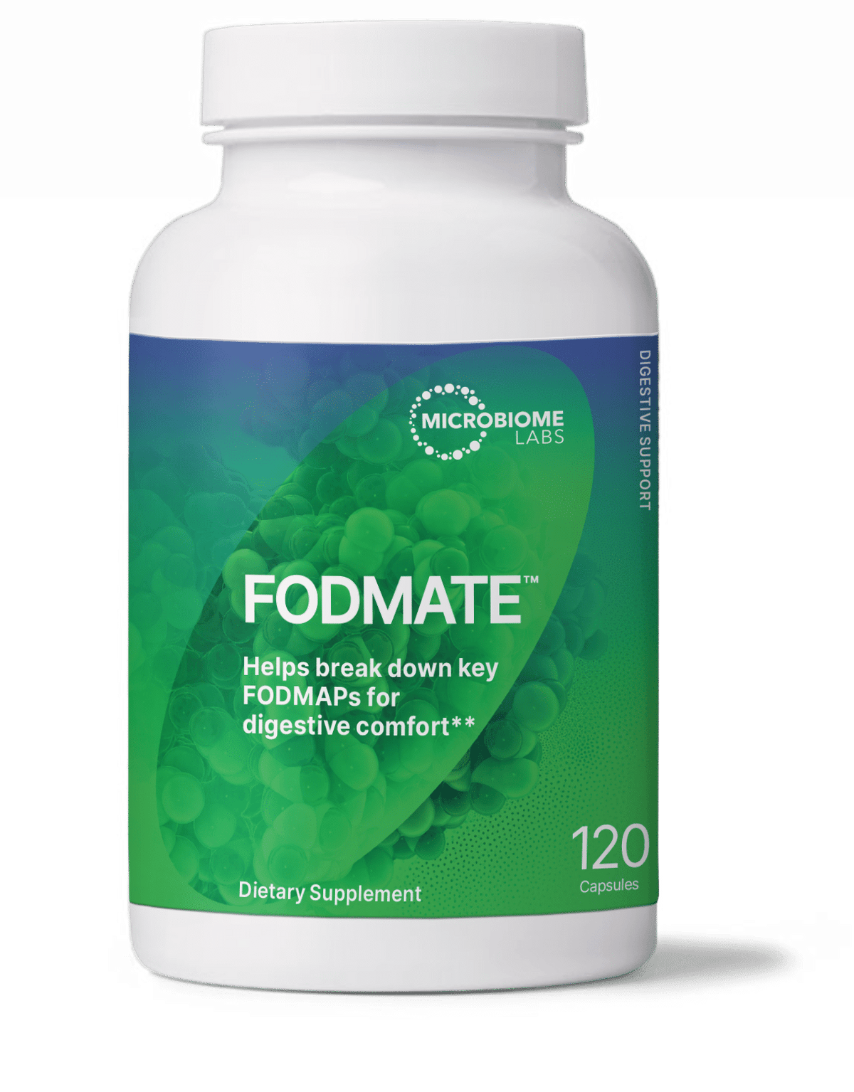 FodMate Dietary Supplement bottle designed to support Carbohydrate Digestive Enzymes for digestive comfort.