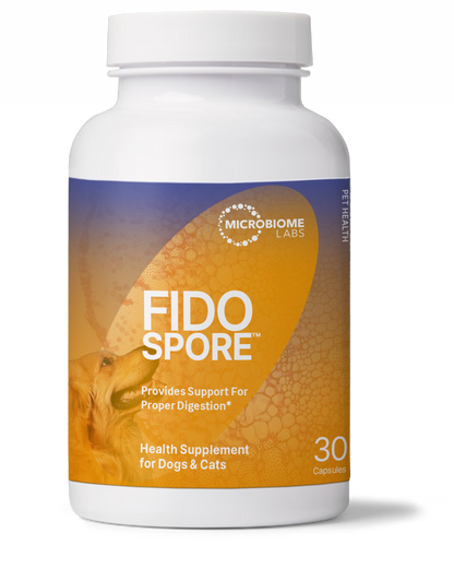 FidoSpore - Spore Based Probiotics for Dogs and Cats, health supplement for proper digestion in pets.