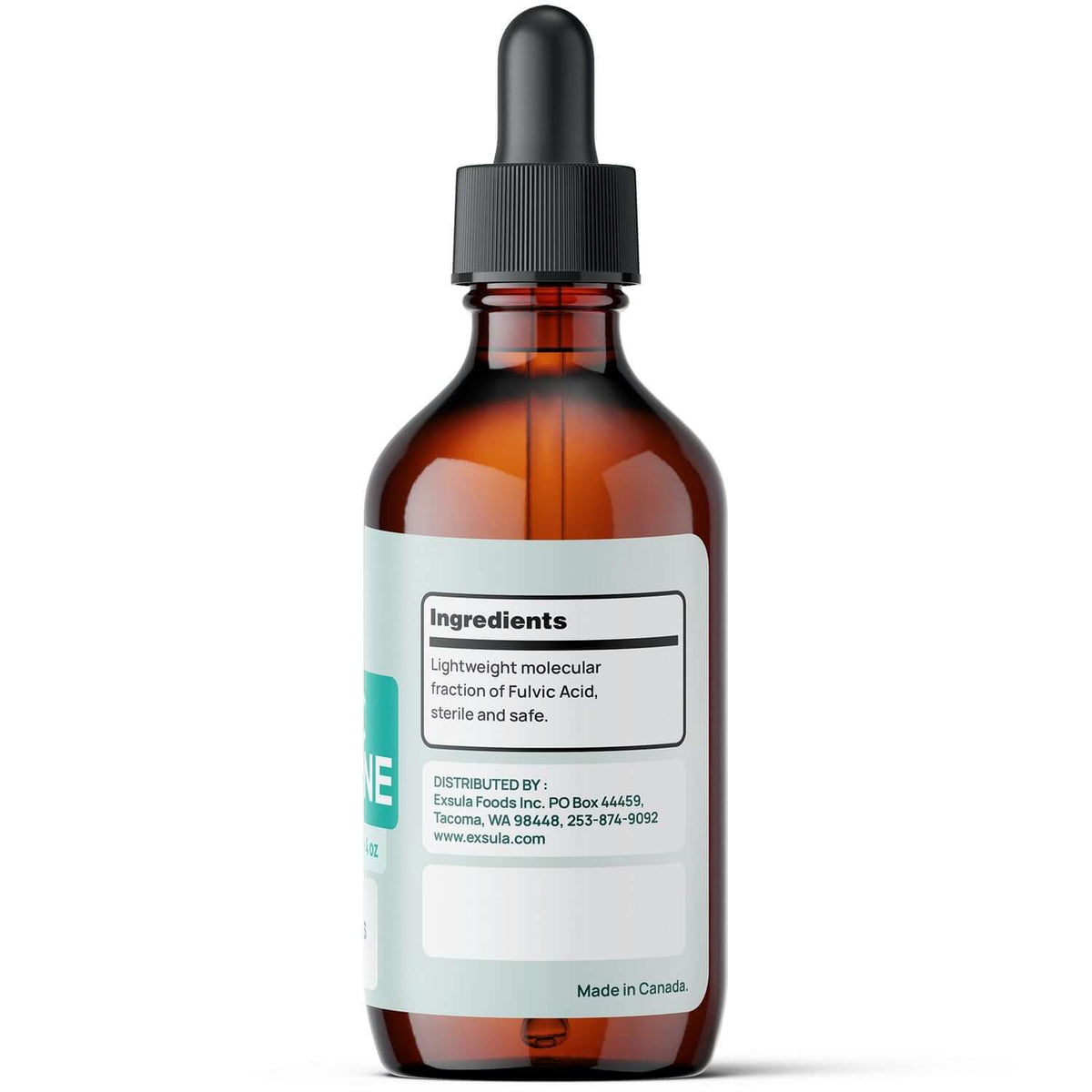 Fulvic SuperFine serum bottle showcasing ingredients, designed as Fulvic Acid for Mucous Membranes care.