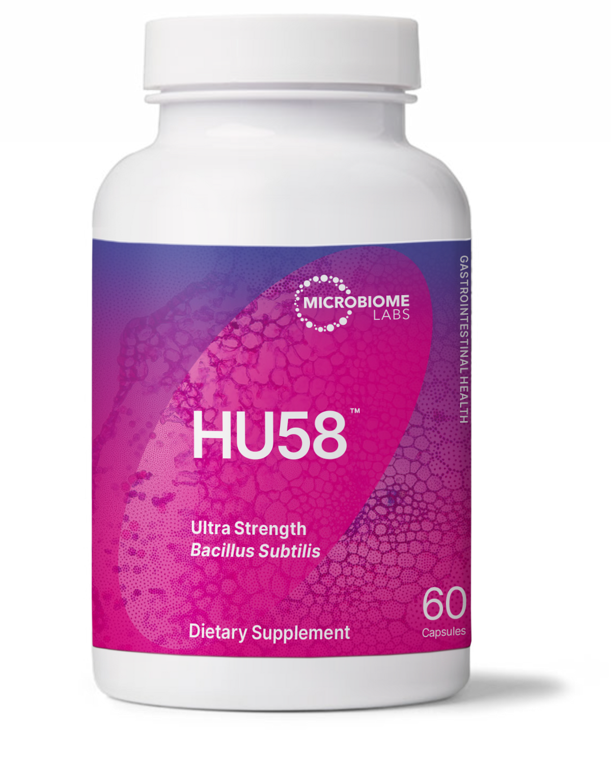 HU58 High Potency Spore Based Probiotic by Microbiome Labs, 60 capsules for immune and digestive support.