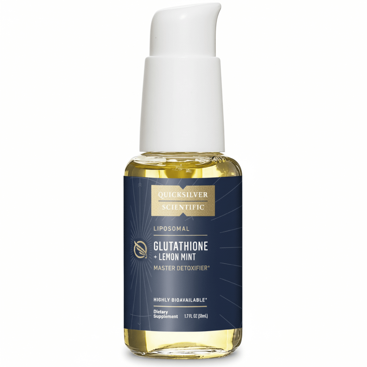 Liposomal Master Antioxidant - Glutathione Lemon Mint dietary supplement in a spray bottle for detoxification.