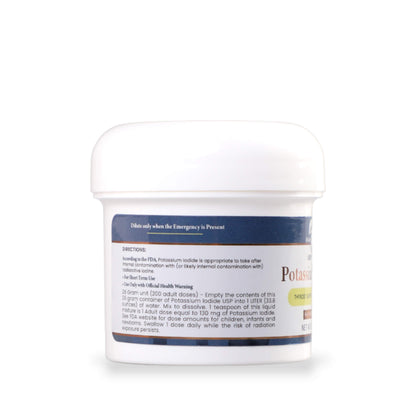 Potassium Iodide container for Emergency Protection for Radiological Events. Trusted safety in emergencies.