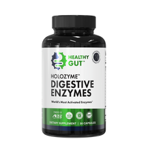 HoloZyme Digestive Enzymes supplement bottle for optimal nutrient absorption by Healthy Gut.
