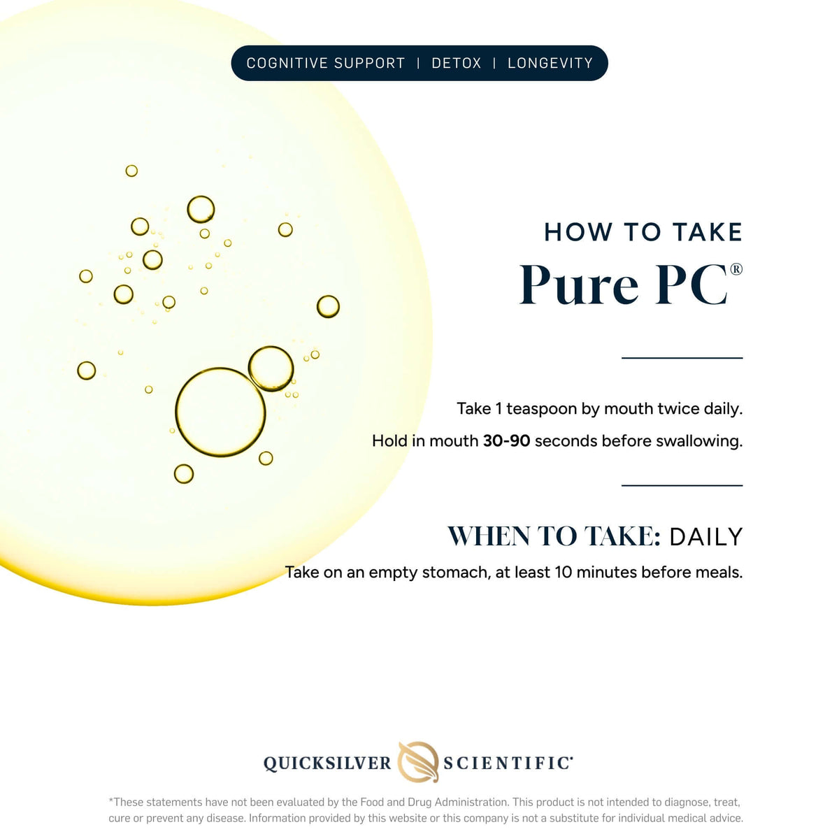 How to take Pure PC, a liposomal phosphatidylcholine liquid, for cognitive support and detox.