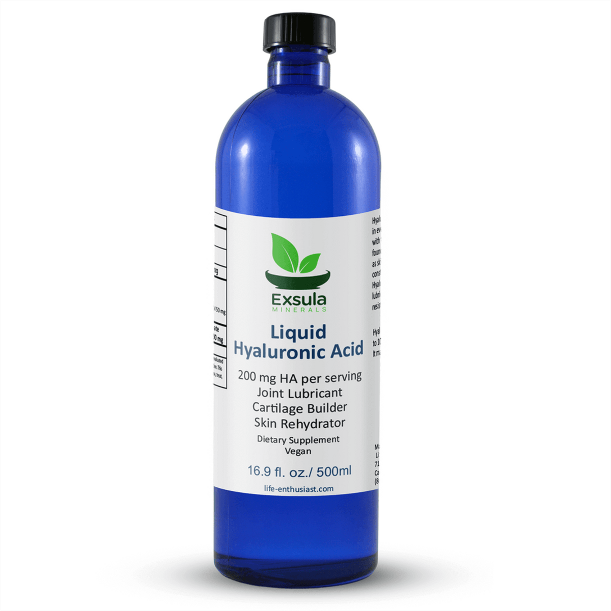 Hyaluronic Acid Liquid from Exsula Minerals to increase collagen production and support joint and skin health.