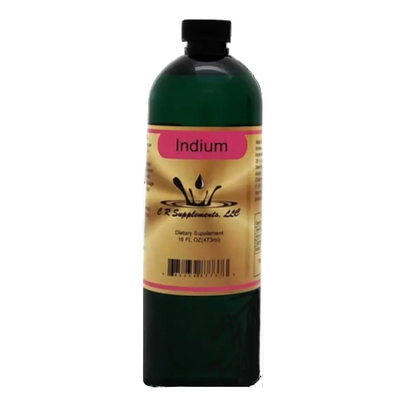 Indium Ionic Liquid Mineral supplement bottle for hormonal balance and vitality by CR Supplements.