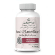 Kardio Flame Guard bottle for Cardiovascular Health Supplement by Algonot, promoting cardiac health and heart support.
