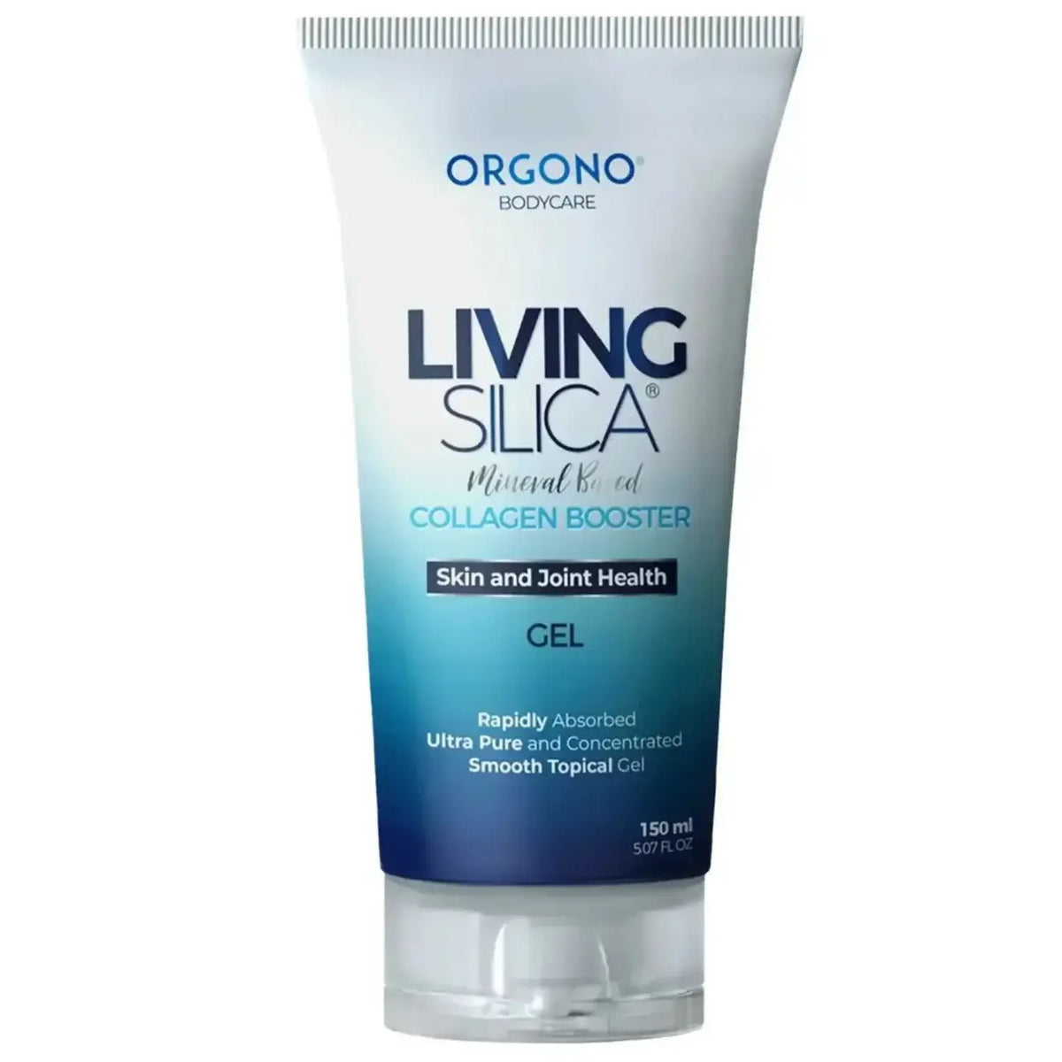 Living Silica Collagen Booster gel bottle with Monomethylsilanetriol for skin and joint health, 150 ml.
