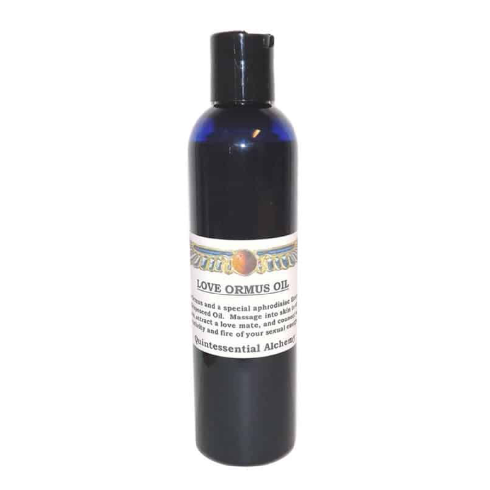 Love ORMUS for Consciousness and Cellular Vitality in a blue bottle with a label.