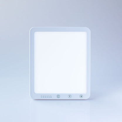 Lumiram HappyMood Bright Light Therapy Lamp for SAD, featuring a sleek design and adjustable settings.