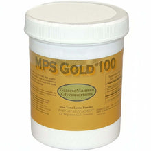 MPS-Gold 100 Mucopolysaccharides Powder container showcasing dietary supplement for physical recovery.