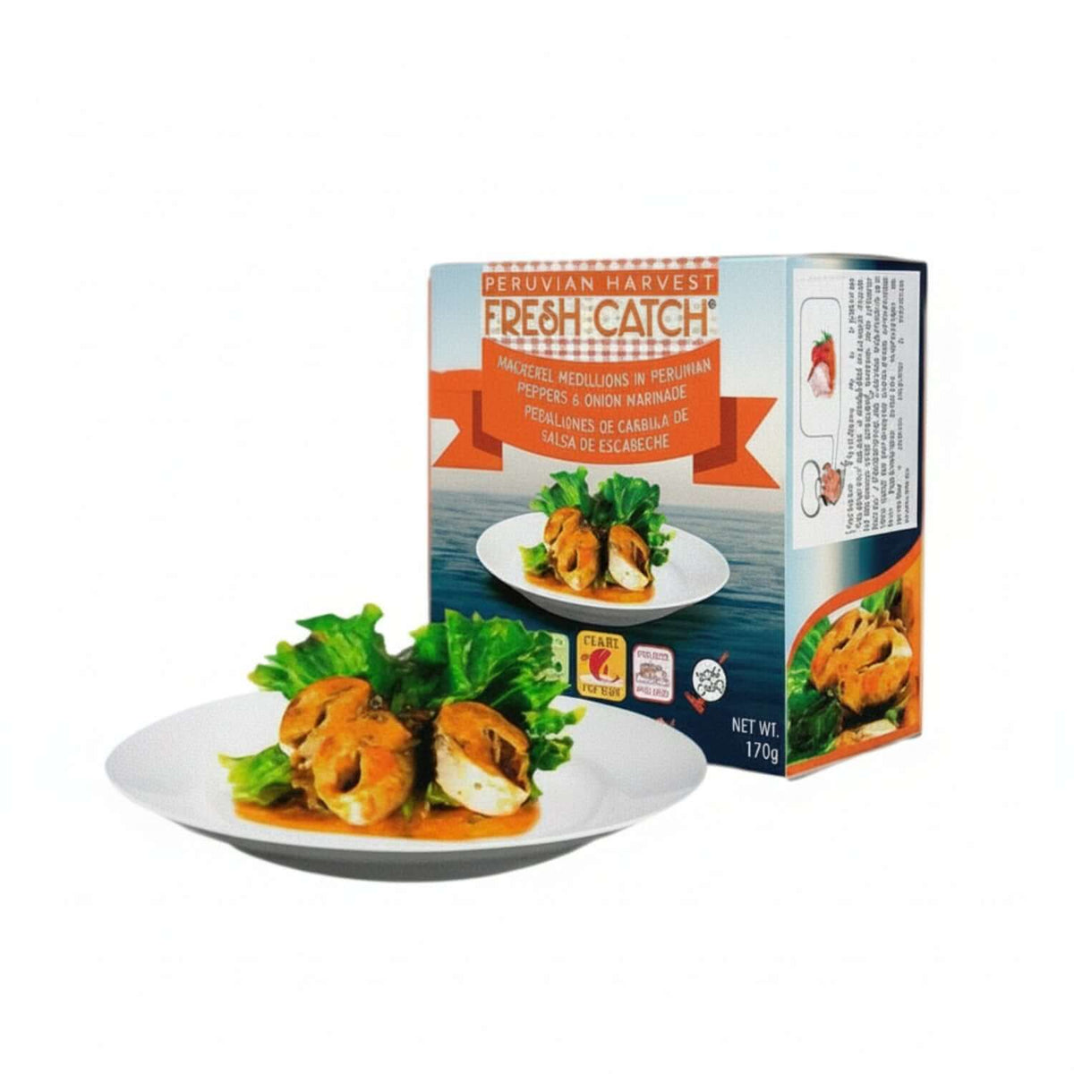 Mackerel for Wild-Caught Omega-3 and Heart Health Support in gourmet packaging with plate presentation.