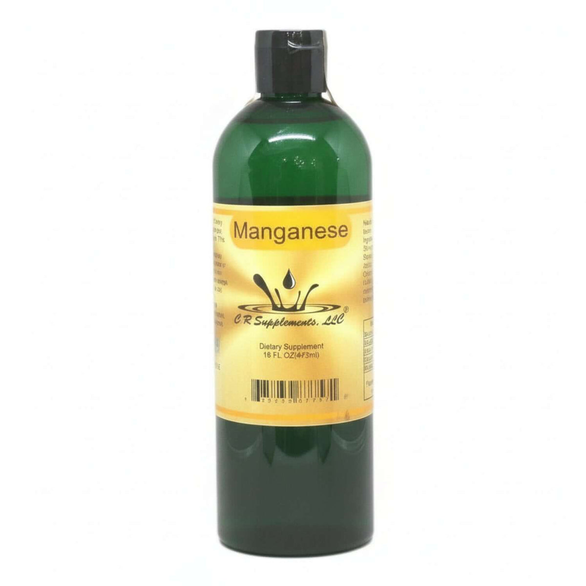 Manganese - Ionic Liquid Mineral supplement by CR Supplements, 16 fl oz bottle for mental clarity and structural support.