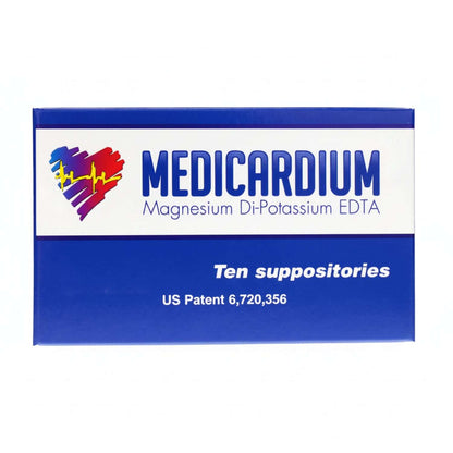 Medicardium for EDTA Chelation and Cardiovascular Health, Magnesium Di-Potassium EDTA supplement packaging.