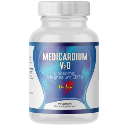 Medicardium for EDTA Chelation and Cardiovascular Health - Liposomal Magnesium EDTA supplement bottle.