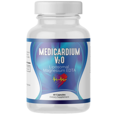 Medicardium for EDTA Chelation and Cardiovascular Health - Liposomal Magnesium EDTA supplement bottle.