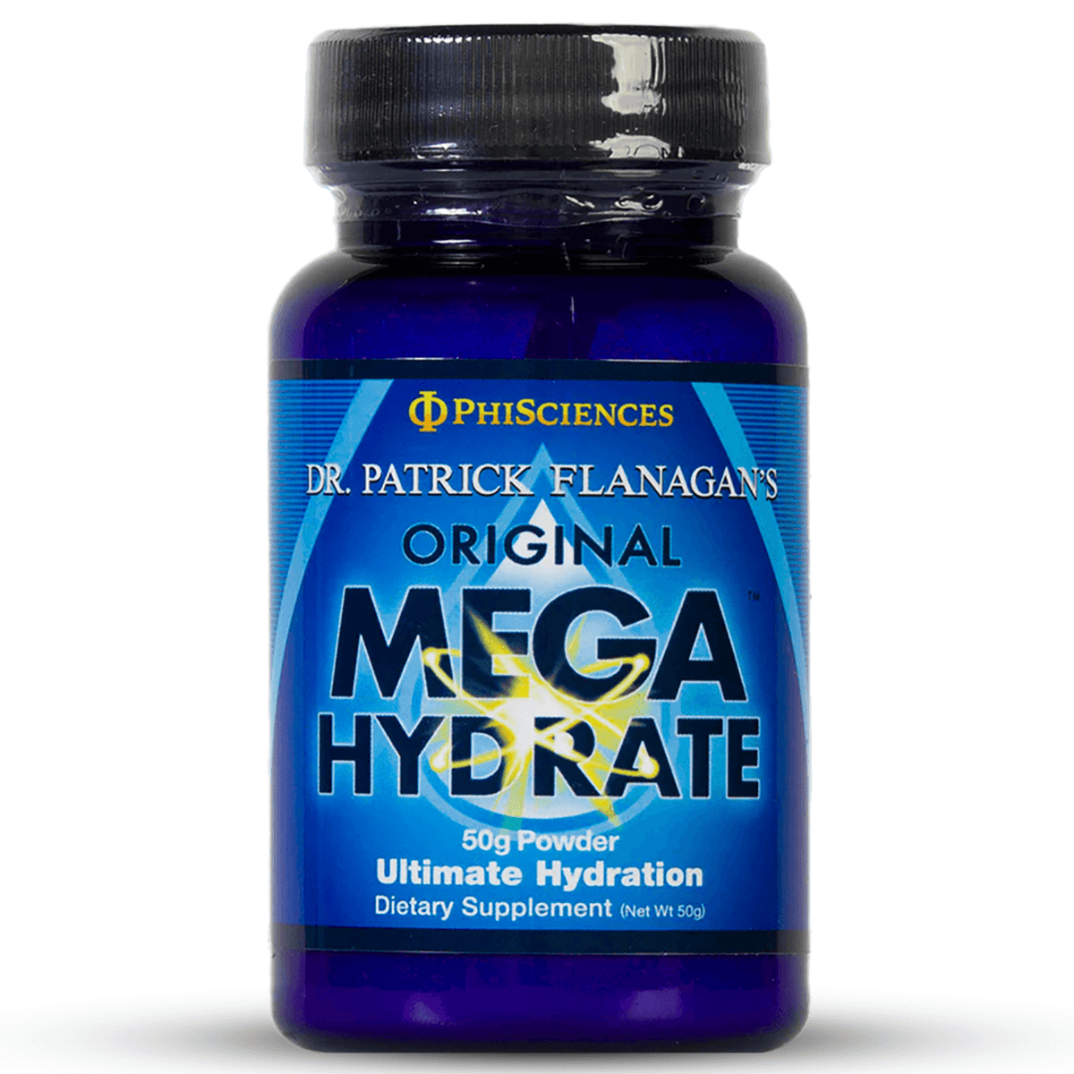 MegaHydrate - Silica Hydride Antioxidant 50g powder for ultimate hydration dietary supplement by Phi Sciences.