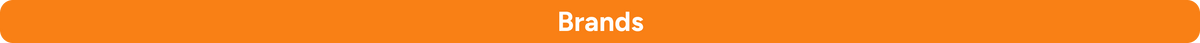 Brands category header with white text on a orange background
