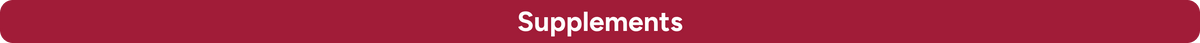 Supplements category header with white text on a maroon background