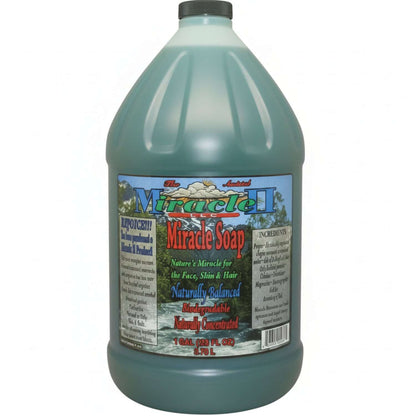 Miracle Soap (Non Foaming) - Natural Soap Concentrate in a gallon bottle, ideal for skin, hair, and household cleaning.