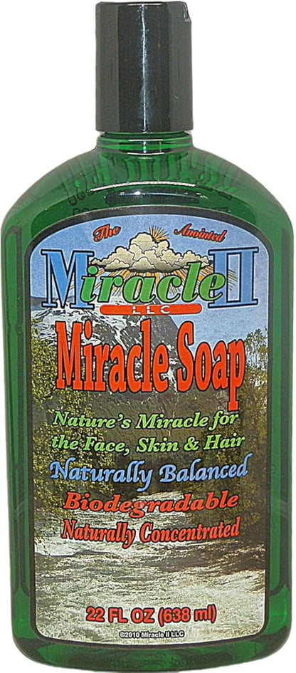 Miracle Soap - Natural Soap Concentrate in a green bottle, 22 FL OZ, biodegradable and naturally concentrated.