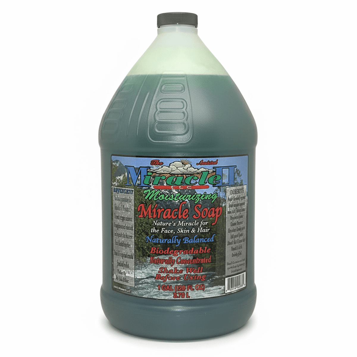 Moisturizing Miracle Soap bottle showcasing Concentrated Plant Based Moisture for skin and hair care.