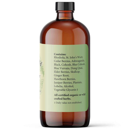 Mood-Ease bottle featuring Plant Extracts for Emotional Equilibrium with a list of natural ingredients.