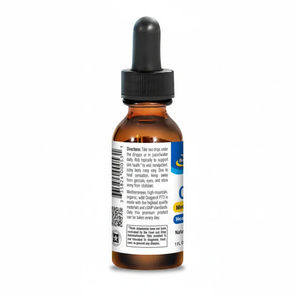 Oreganol P73 Edible Wild Oregano Oil Liquid bottle, designed for immune support and overall resilience.