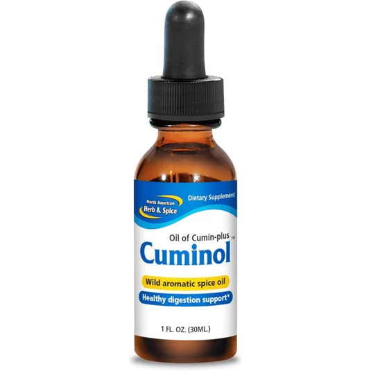 Cuminol - Wild Cumin Oil for Digestive Comfort in dropper bottle for healthy digestion support.