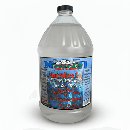 Alkaline Topical Mineral Gel in a clear bottle, promoting skin comfort and moisture with a revitalizing formula.